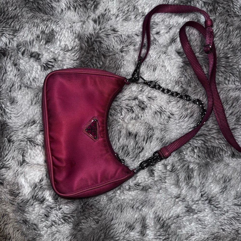 Prada Pink Shoulder Bag with Chain Detail
